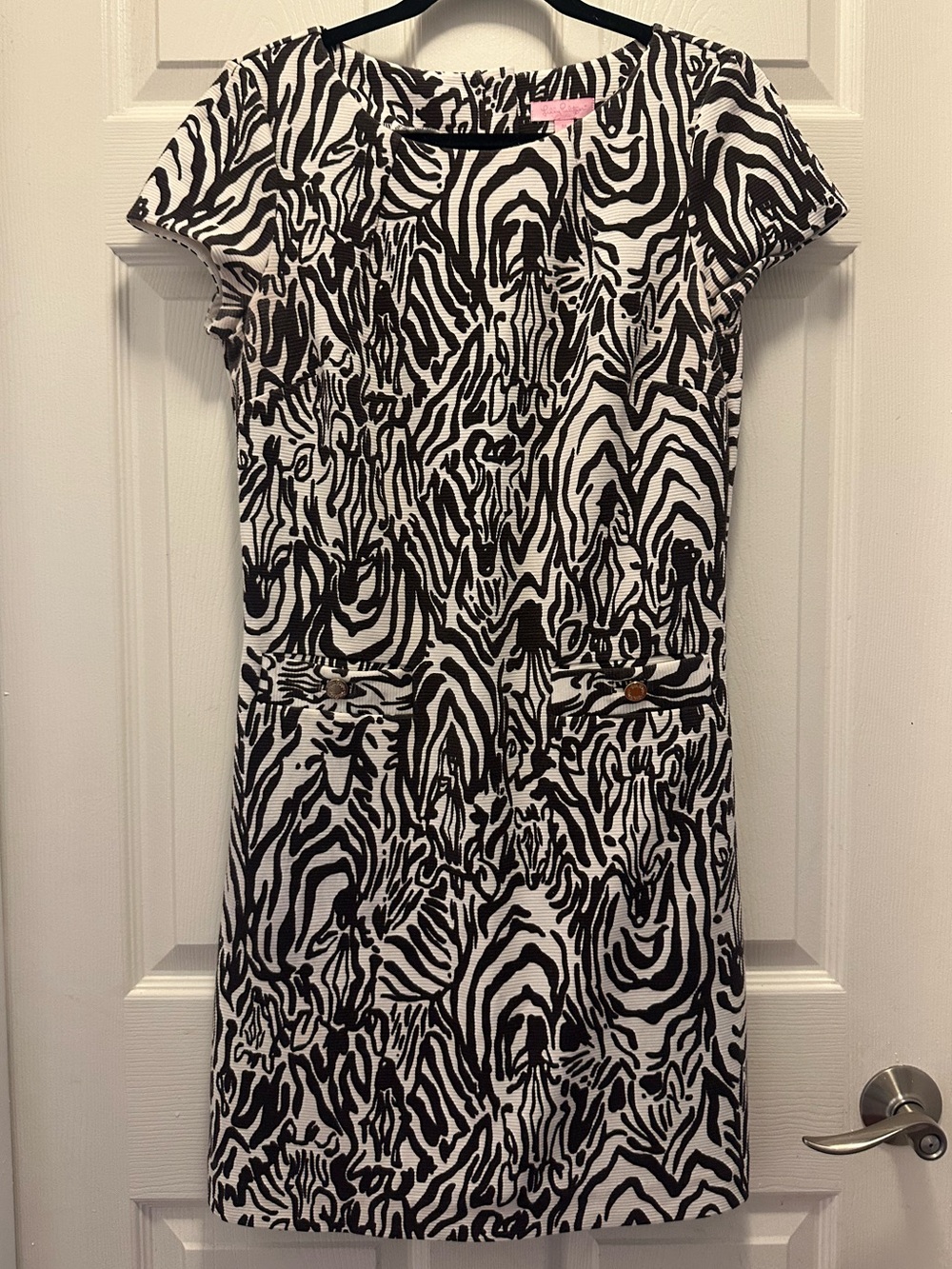 Lilly Pulitzer Layton Dress in Cameo White Full Entourage 🦓 - Picture 2 of 10